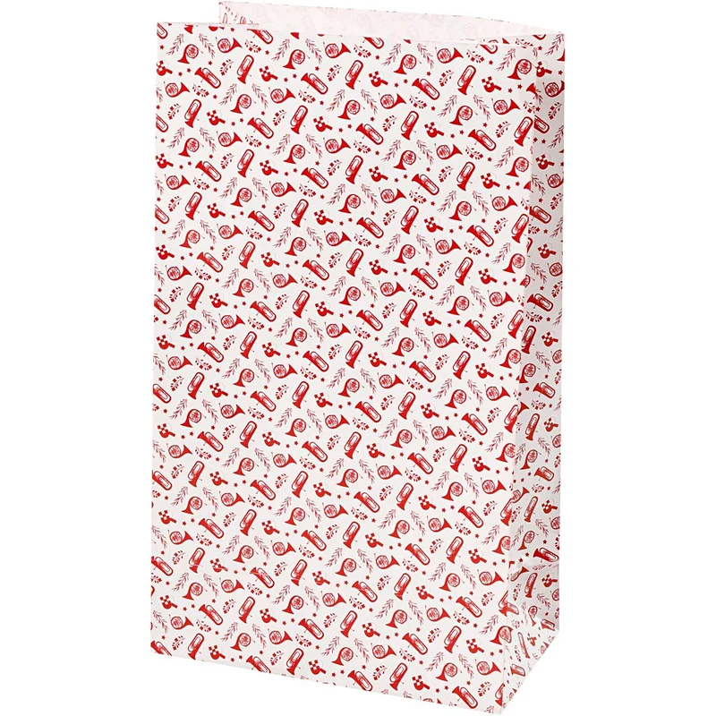 Papiertüten, Trompete, H 21 cm, Größe 6x12 cm, 80 g, Rot, Weiß, 8 Stk/ 1 Pck [HOB-25352]