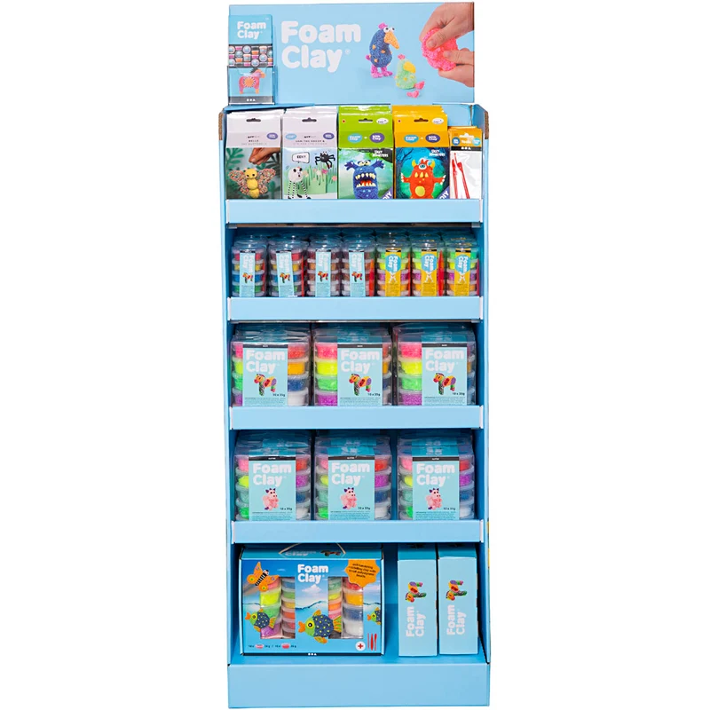 Standdisplay Foam Clay®, H 1560 mm, T 390 mm, B 580 mm, Sortierte Farben, 102 Teile/ 1 Pck [HOB-97531]