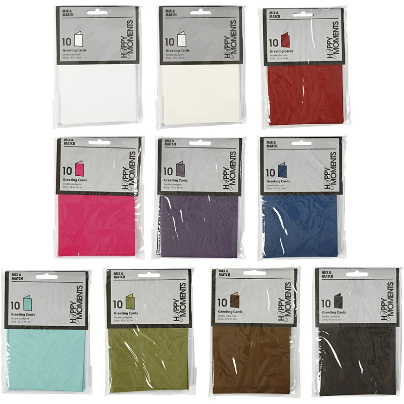 Briefkarte, Kartengröße 10,5x15 cm, Inhalt kann variieren , 250 g, Sortierte Farben, 30 Pck/ 1 Pck [HOB-216999]