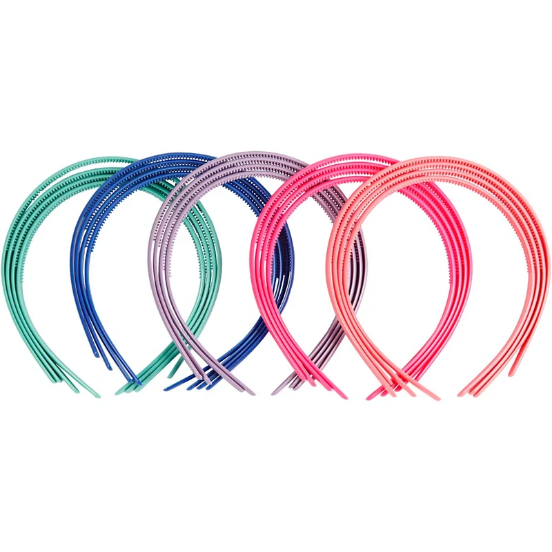 Haarreifen, B 8 mm, Sortierte Farben, 20 Stk/ 1 Pck [HOB-60083]