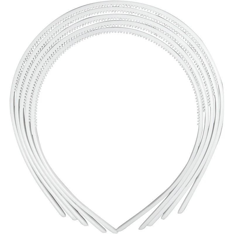 Haarreifen, B 8 mm, Weiß, 5 Stk/ 1 Pck [HOB-600801]
