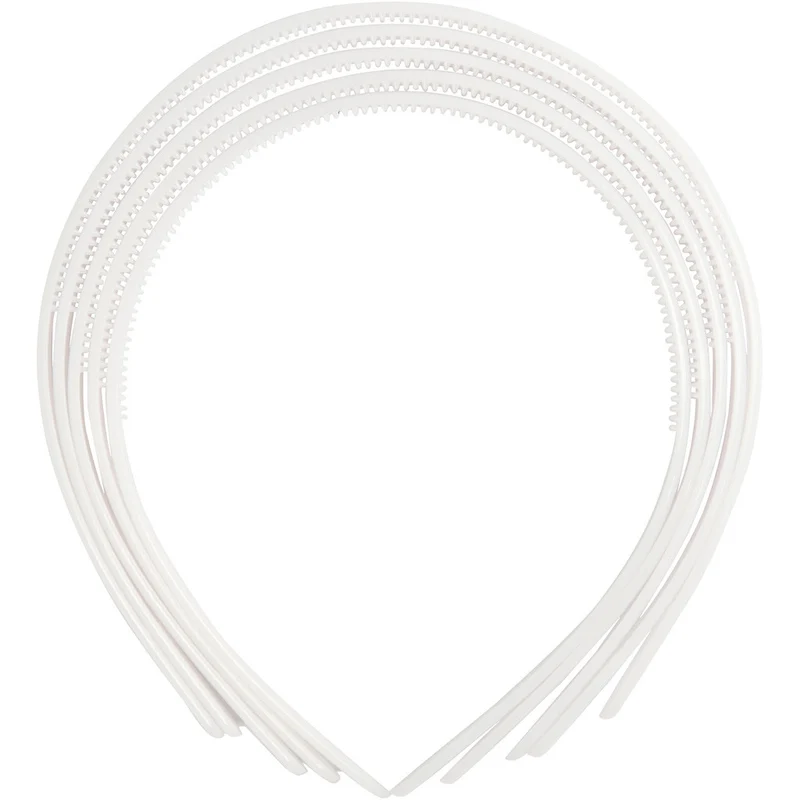Haarreifen, B 8 mm, Weiß, 5 Stk/ 1 Pck [HOB-600801]