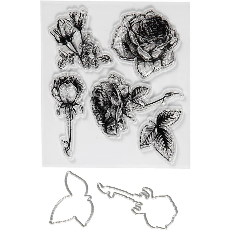Stempel und Stanzformen, Blumen, Größe 4-6,5 cm, 1Pck/ 1 Pck [HOB-117483]