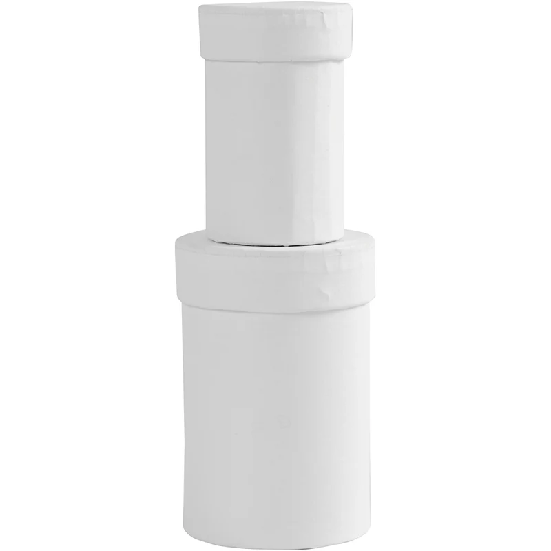 Runde Deckelkartons, H 7+9 cm, Größe 4,5+6 cm, Weiß, 2 Stk/ 1 Set [HOB-504323]
