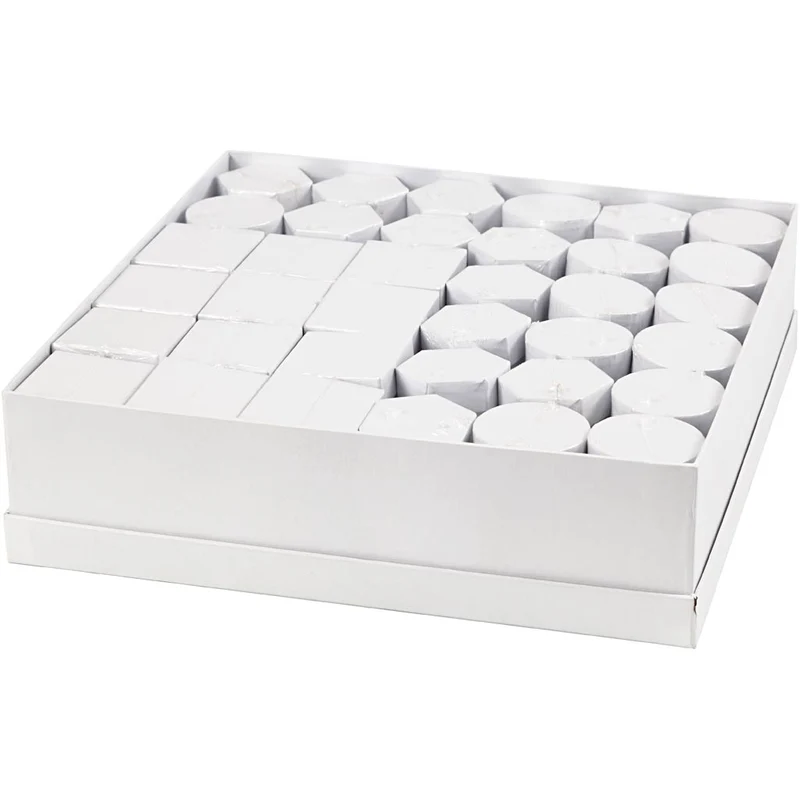 Mini-Deckelkartons (Sortiment), H 7+9 cm, Größe 4,5+6 cm, Weiß, 36 Set/ 1 Pck [HOB-50432]