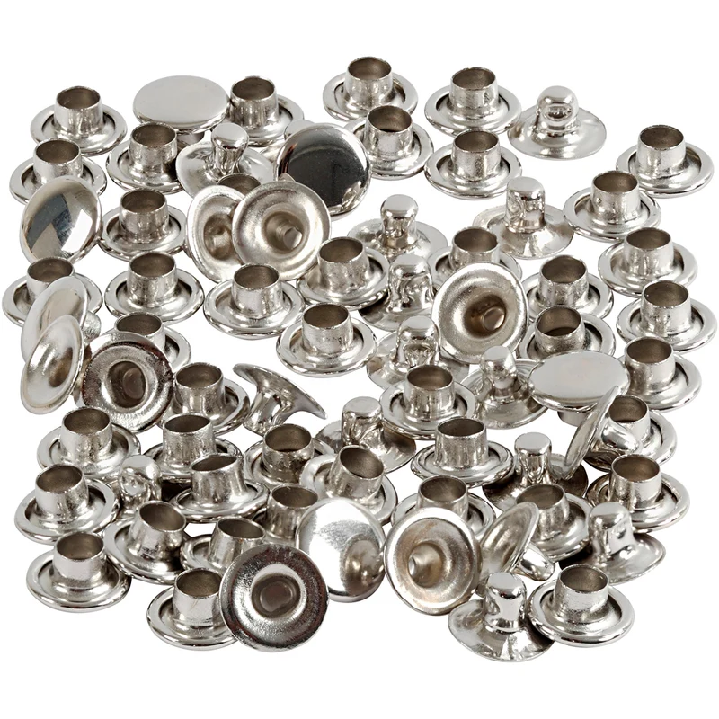 Nieten, D 7 mm, Silber, 50 Stk/ 1 Pck [HOB-406130]