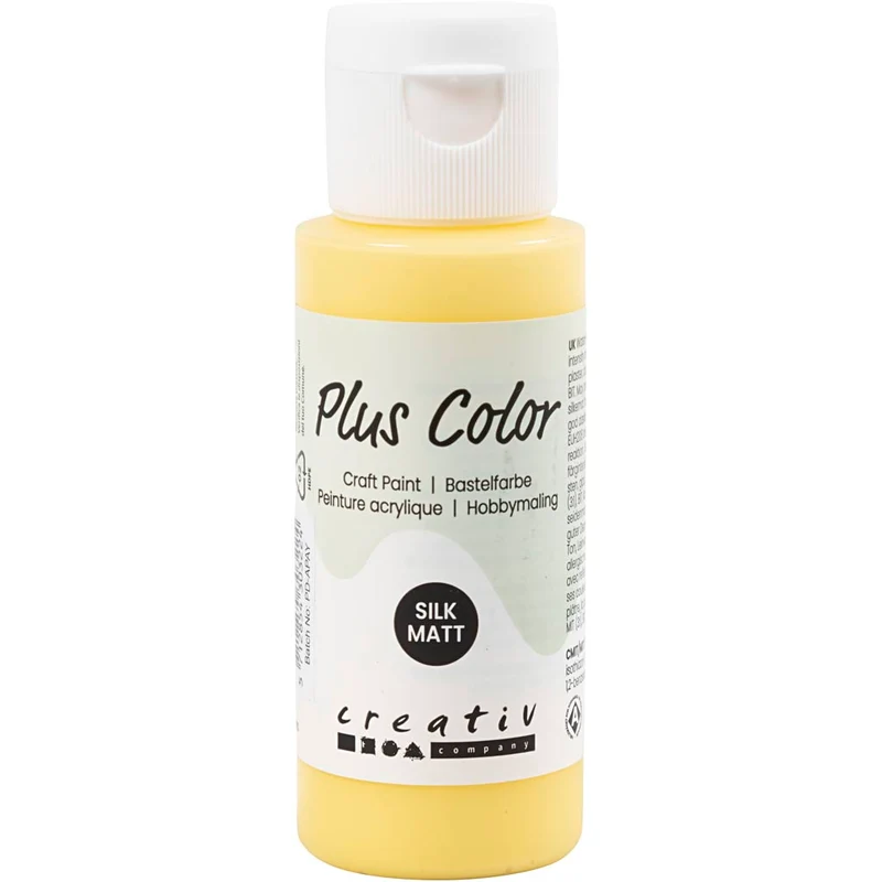 Plus Color Bastelfarbe, Primelgelb, 60 ml/ 1 Fl. [HOB-39678]