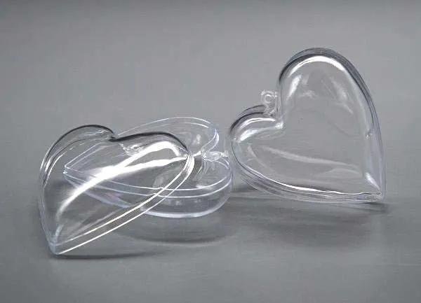 Transparentes Herz aus Plastik 10cm (25 Stück) [PEP-0708100]