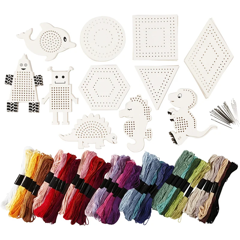 Gruppen-Kreativset Stickfiguren, Größe 8-17 cm, Sortierte Farben, 1 Set [HOB-97074]