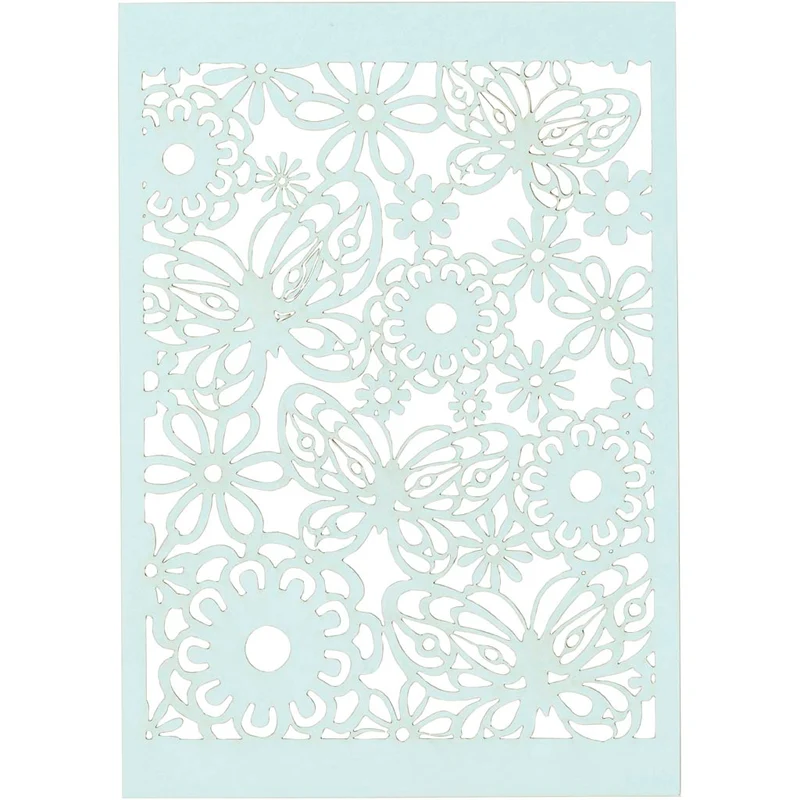 Karton mit Spitze, Blatt 10,5x15 cm, 200 g, Hellblau, 10 Stk/ 1 Pck [HOB-216918]