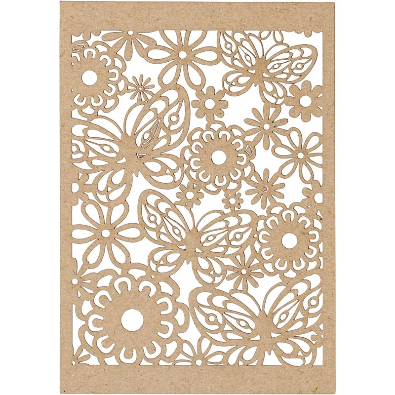 Karton mit Spitze, Blatt 10,5x15 cm, 200 g, Natur, 10 Stk/ 1 Pck [HOB-216916]
