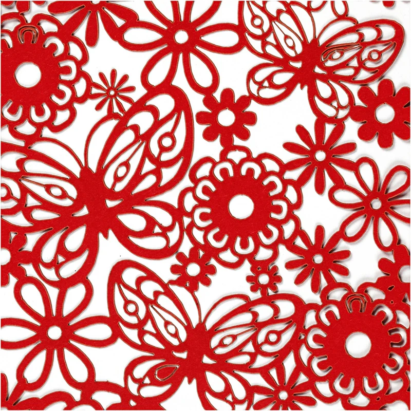 Karton mit Spitze, Blatt 10,5x15 cm, 200 g, Rot, 10 Stk/ 1 Pck [HOB-216913]
