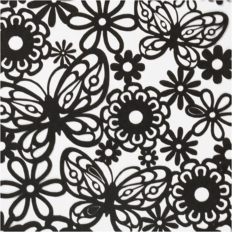 Karton mit Spitze, Blatt 10,5x15 cm, 200 g, Schwarz, 10 Stk/ 1 Pck [HOB-216912]