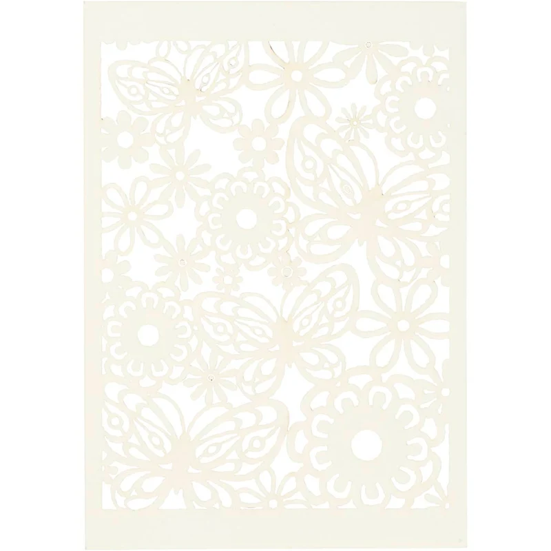 Karton mit Spitze, Blatt 10,5x15 cm, 200 g, Naturweiß, 10 Stk/ 1 Pck [HOB-216911]