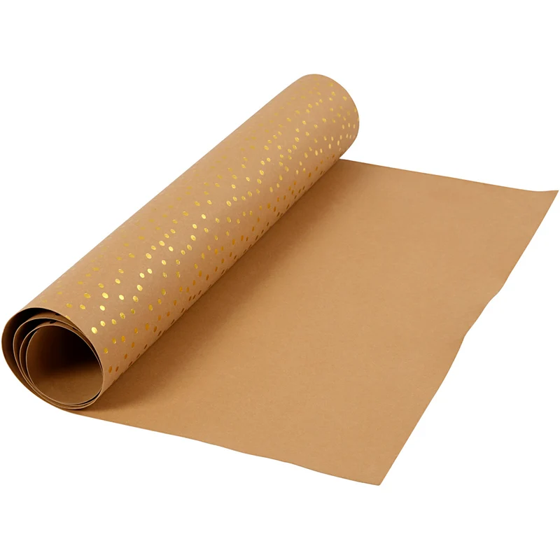 Kunstlederpapier, B 50 cm, Einfarbig,Foliedetails, 350 g, Hellbraun, Gold, 1 m/ 1 Rolle [HOB-498958]