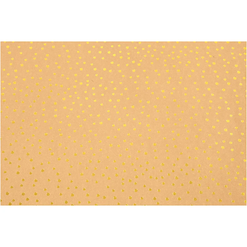 Kunstlederpapier, B 50 cm, Einfarbig,Foliedetails, 350 g, Hellbraun, Gold, 1 m/ 1 Rolle [HOB-498958]