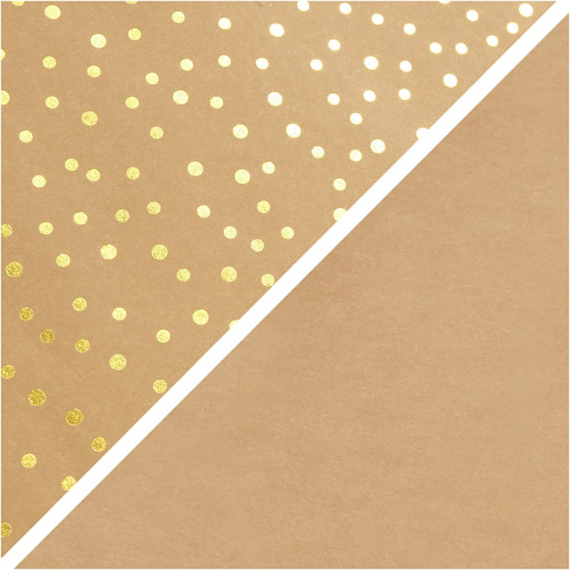 Kunstlederpapier, B 50 cm, Einfarbig,Foliedetails, 350 g, Hellbraun, Gold, 1 m/ 1 Rolle [HOB-498958]