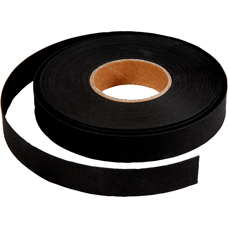 Lederpapierstreifen / Flechtstreifen, B 15 mm, Dicke 0,55 mm, Schwarz, 9.50 m/ 1 Rolle [HOB-498954]
