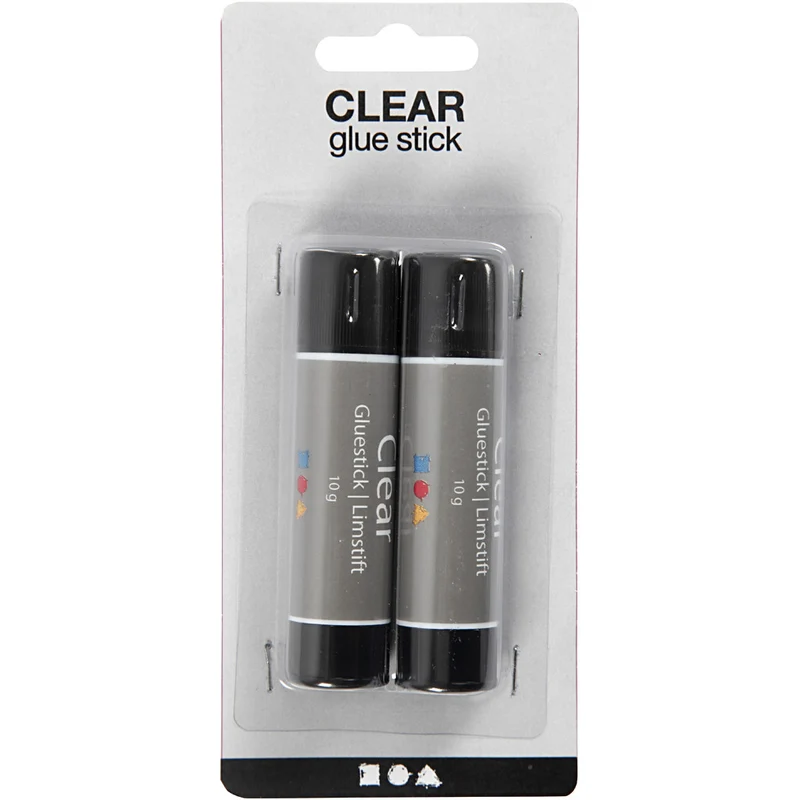 Transparenter Klebestift, Rund, 10 g, 2 Stk/ 1 Pck [HOB-390410]