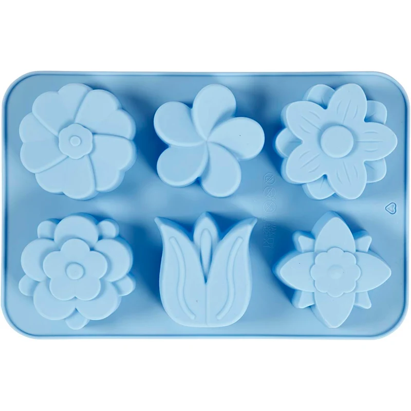 Silikonform, Blumen, H 2,6 cm, L 6 cm, B 7,5 cm, 75 ml, 1 Stk [HOB-37135]