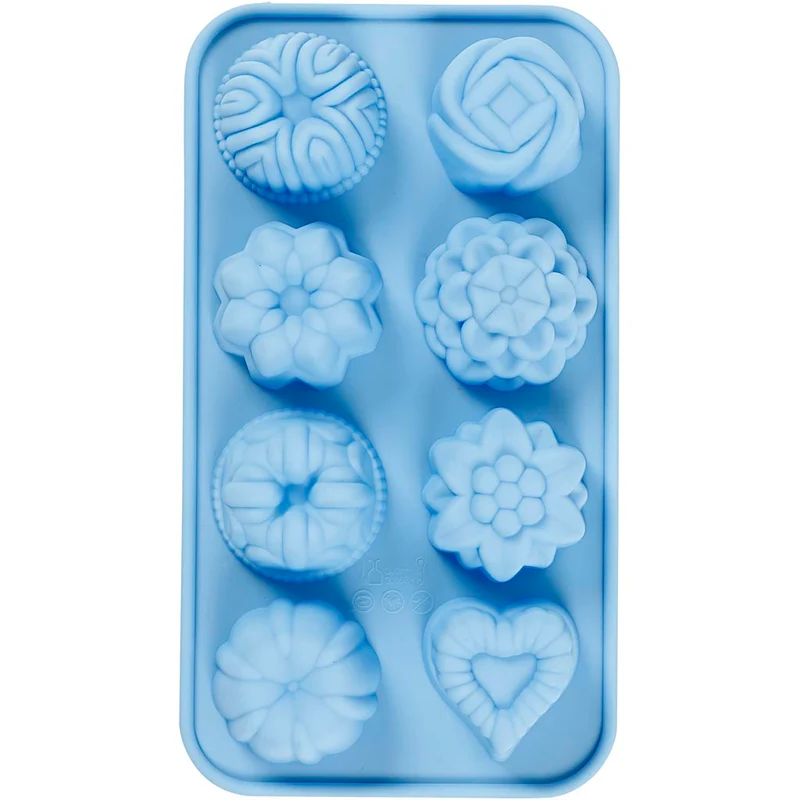 Silikonform, Kleine Kuchen, H 2,5 cm, L 4 cm, B 4,5 cm, 25 ml, 1 Stk [HOB-37133]
