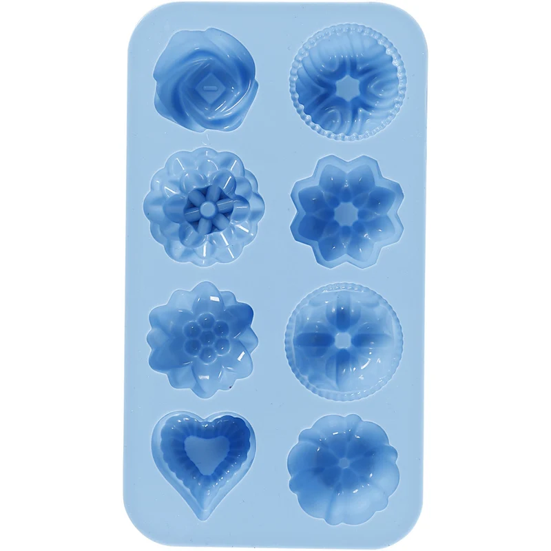 Silikonform, Kleine Kuchen, H 2,5 cm, L 4 cm, B 4,5 cm, 25 ml, 1 Stk [HOB-37133]