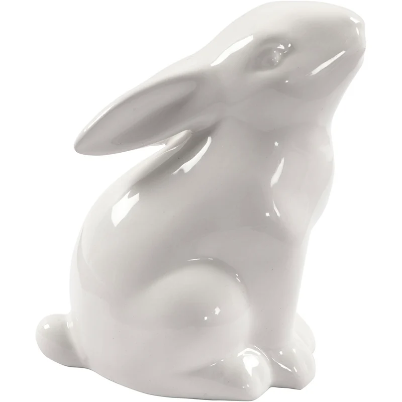 Hase, H 9 cm, D 5,5 cm, Weiß, 12 Stk/ 1 Pck [HOB-50579]