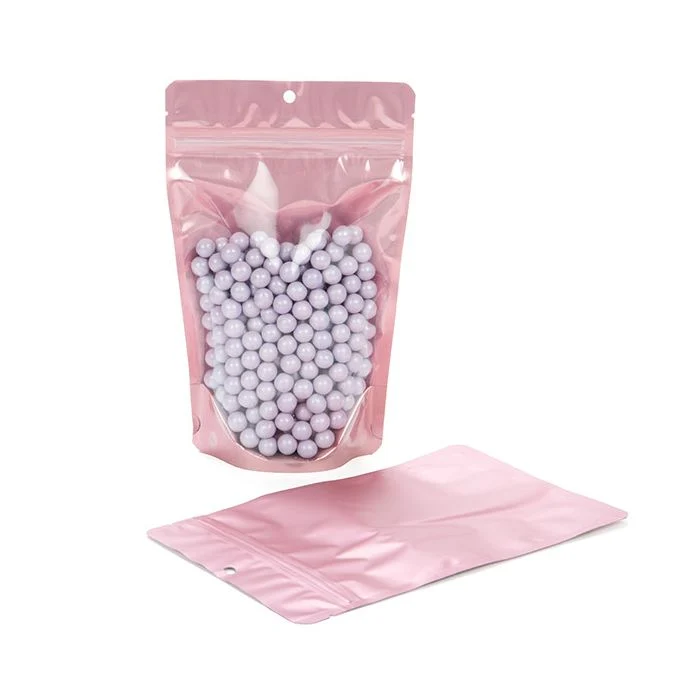 Standbodenbeutel Transparent/Rosé Gold 13x7.9x20.6cm | 110 Gramm (100 Stück) [ZBGRG3]