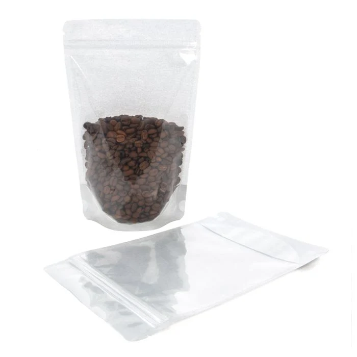 Standbodenbeutel Reispapier Transparent/Silber 14.9x8.9x23.2cm | 310 Gramm (100 Stück) [ZBGR7SC]