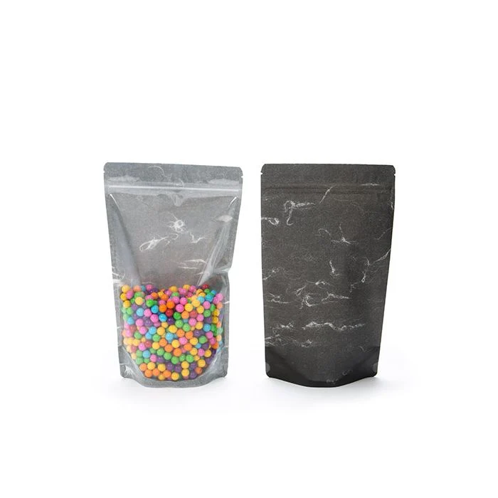 Standbodenbeutel Reispapier Transparent/Schwarz 17x9x28.5cm | 340 Gramm (100 Stück) [ZBGR4BC]