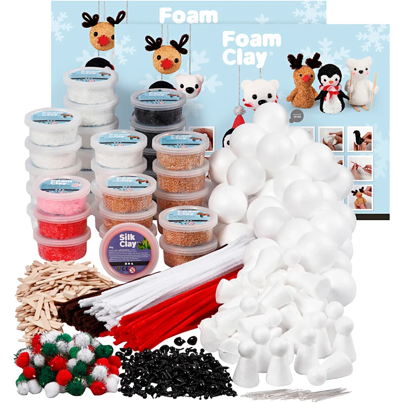 Gruppen-Kreativset Foam Clay® Polar­tiere, Sortierte Farben, 1 Set [HOB-78900]