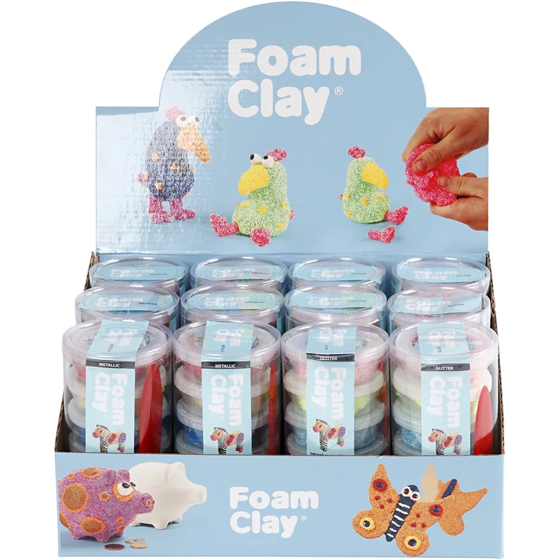 Foam Clay® , Glitter-Farben, Metallic-Farben, 12 Set/ 1 Pck [HOB-78720]