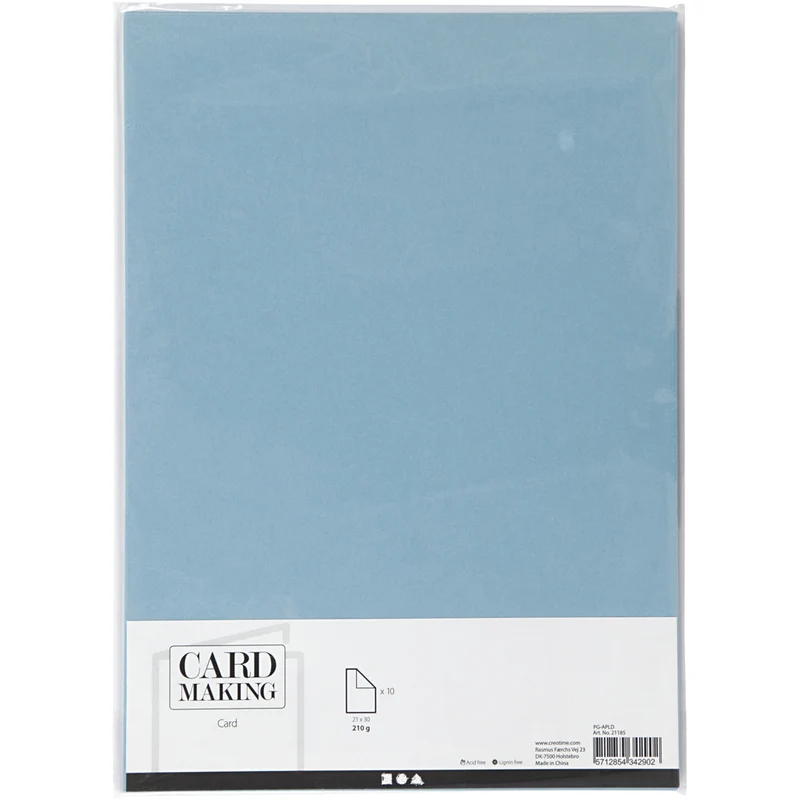 Karton, A4, Blatt 210x297 mm, 210 g, Hellblau, 10 Bl./ 1 Pck [HOB-21185]