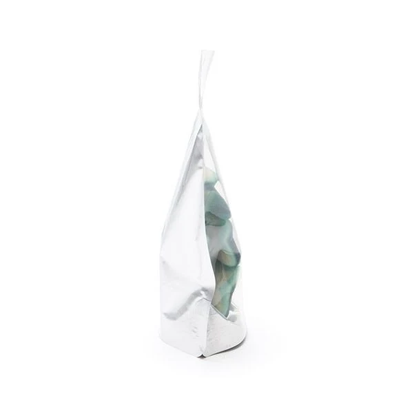 Standbodenbeutel Transparent/Silber 13x8x20.5cm | 110 Gramm mit Aufhängeloch (100 Stück) [ZBGS3H]