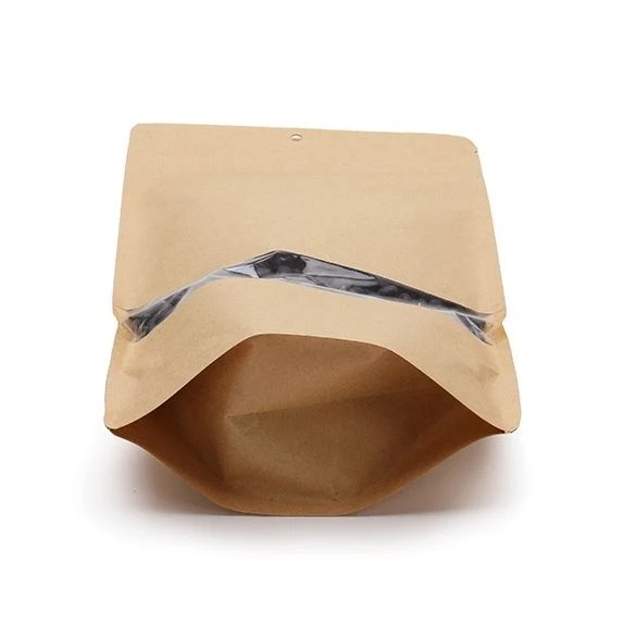 Standbodenbeutel Kraft 17x9x28.5cm | 340 Gramm mit Aufhängeloch (100 Stück) [ZBGW4KH]
