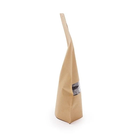 Standbodenbeutel Kraft 17x9x28.5cm | 340 Gramm mit Aufhängeloch (100 Stück) [ZBGW4KH]