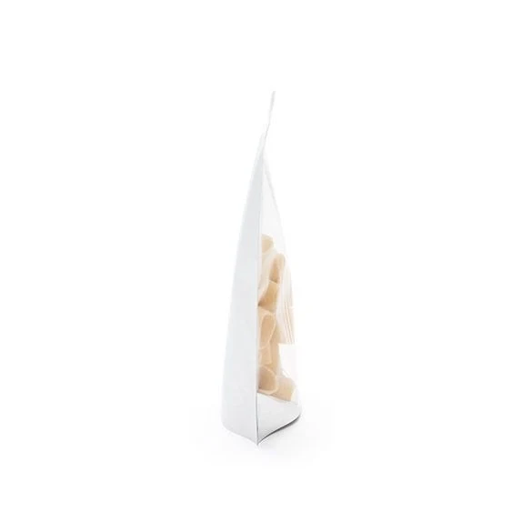 Standbodenbeutel Transparent/Weiß 17x9x28.5cm | 340 Gramm mit Aufhängeloch (100 Stück) [ZBGW4H]