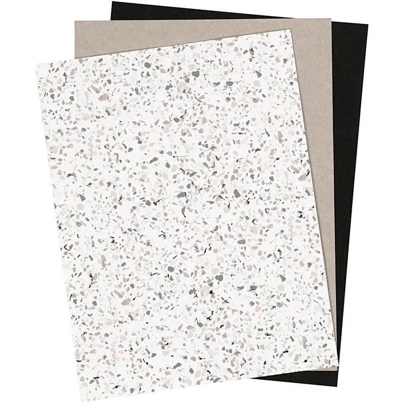 Kunstlederpapier, Blatt 21x27,5+21x28,5+21x29,5 cm, Dicke 0,55 mm, Einfarbig,Foliedetails,Bedruckt, 3 Bl./ 1 Pck [HOB-498834]