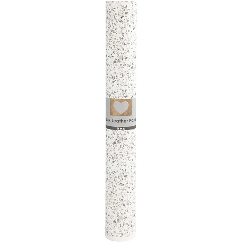 Kunstlederpapier, B 49,5 cm, Foliedetails,Bedruckt, 350 g, Weiß, 1 m/ 1 Rolle [HOB-498832]