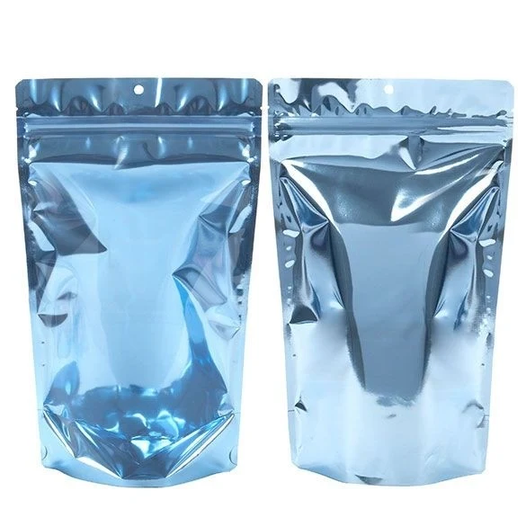 Standbodenbeutel Transparent/Blau 17.1x8.9x28.6cm | 340 Gramm (100 Stück) [ZBGB4BL]