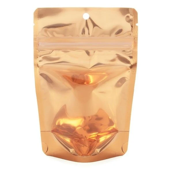 Standbodenbeutel Transparent/Orange 10.2x6x15.2cm | 57 Gramm (100 Stück) [ZBGB2PC]