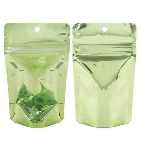 Standbodenbeutel Transparent/Grün 7.9x5.1x13cm | 28 Gramm (100 Stück) [ZBGB1GR]