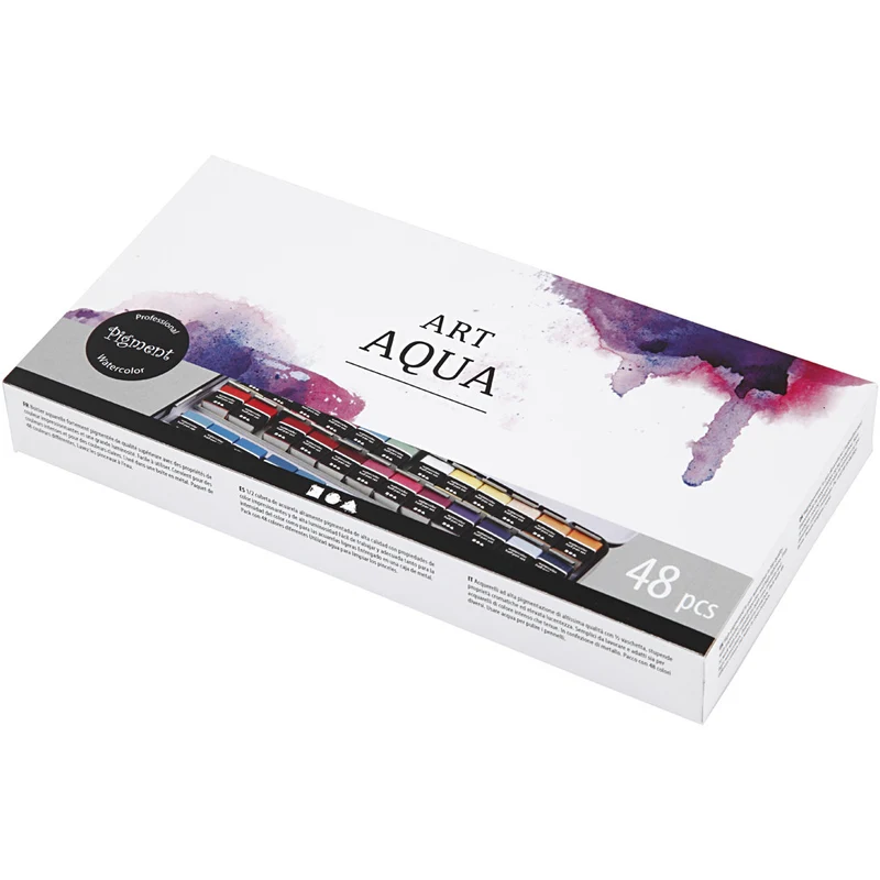 Art Aquarellfarben, Halbwannen, Größe 10x15x20 mm, Standard-Farben, 48 Farbe/ 1 Pck [HOB-34245]