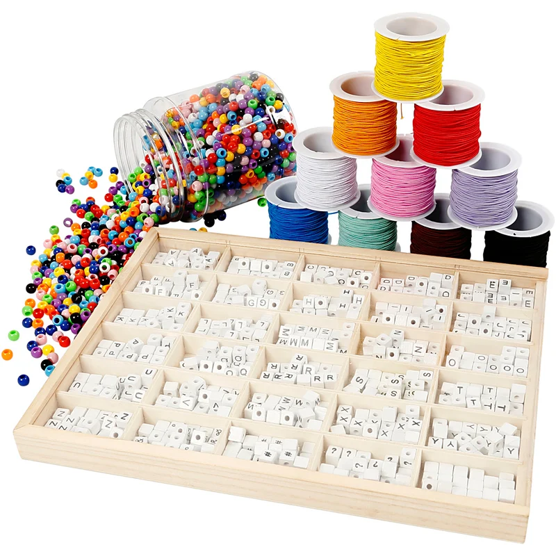 Gruppen-Kreativset Armbänder aus Buchstaben-Perlen, 1 Set [HOB-97768]