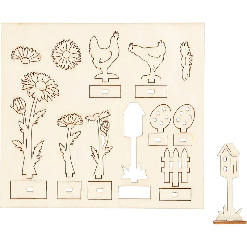 Zusammensteckbare Holzfiguren, L 15,5 cm, B 17 cm, Dicke 3 mm, 1 Pck [HOB-57941]