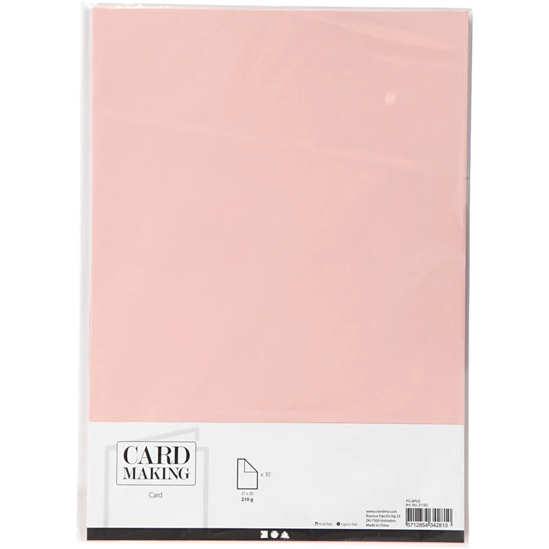 Karton, A4, Blatt 210x297 mm, 210 g, Rosa, 10 Bl./ 1 Pck [HOB-21182]
