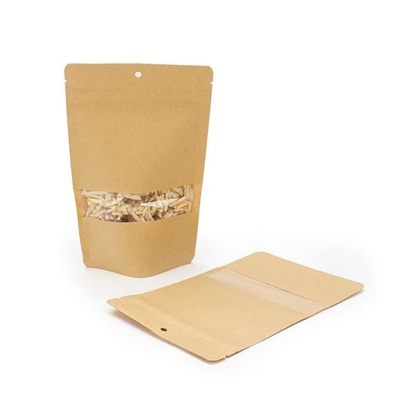 Standbodenbeutel Kraft 13x8x20.5cm | 110 Gramm mit Aufhängeloch (100 Stück) [ZBGW3KH]