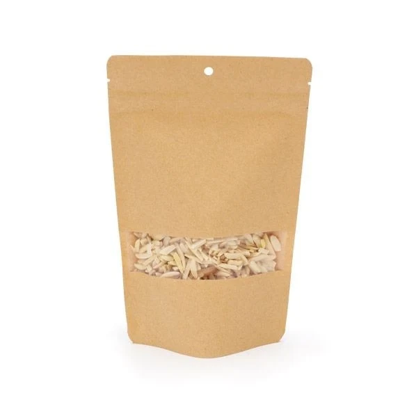 Standbodenbeutel Kraft 13x8x20.5cm | 110 Gramm mit Aufhängeloch (100 Stück) [ZBGW3KH]