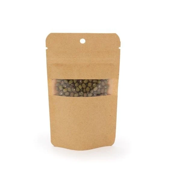 Standbodenbeutel Kraft 8x5x13cm | 28 Gramm mit Aufhängeloch (100 Stück) [ZBGW1KH]
