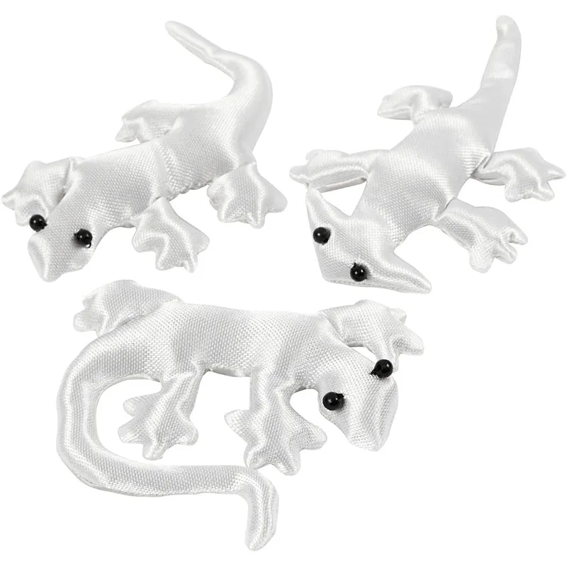 Echsen, Größe 10-14 cm, Weiß, 3 Stk/ 1 Pck [HOB-495003]